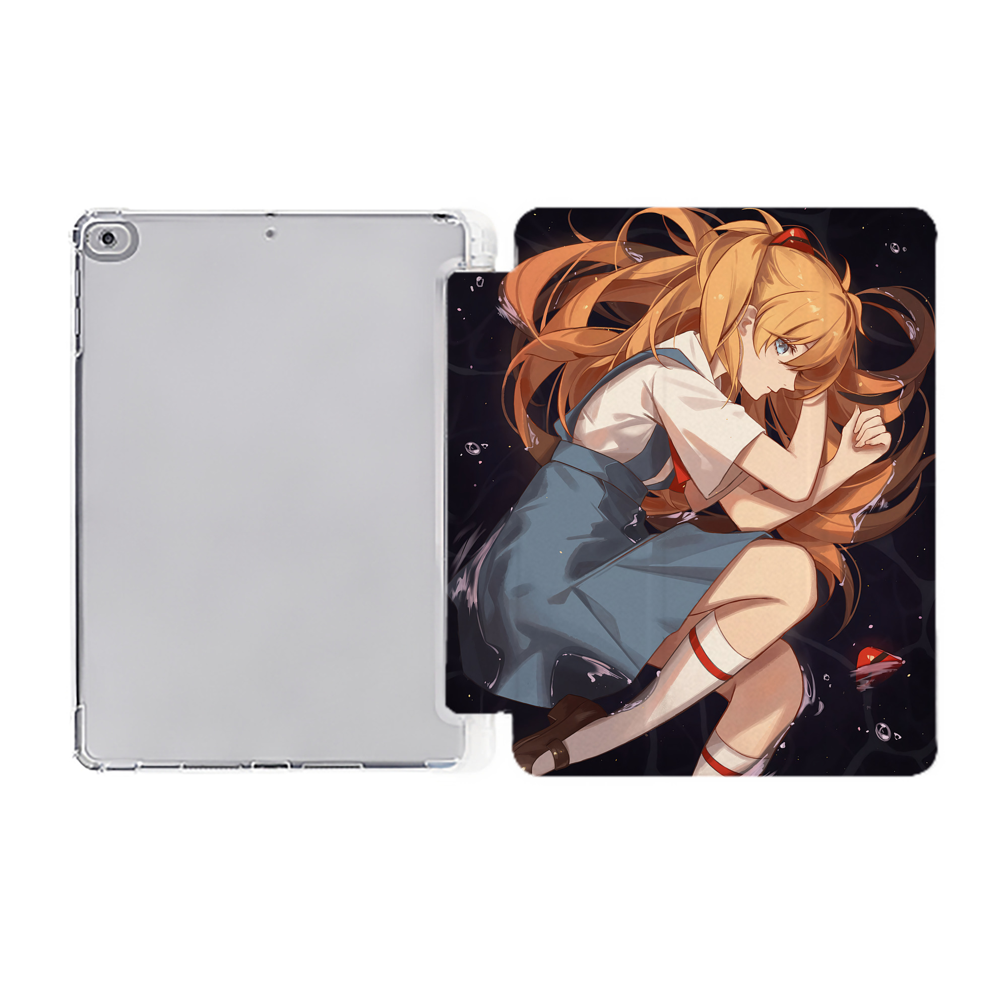 （画像用） EVA 新世紀エヴァンゲリオン IPad ケース ペン収納付き 三つ折りスタンド PUレザー×シリコン 対応機種9.5/10.5/10.9インチ